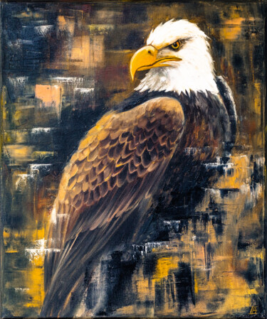Painting titled "Pride. Eagle Oil Pa…" by Irina Biunger, Original Artwork, Oil