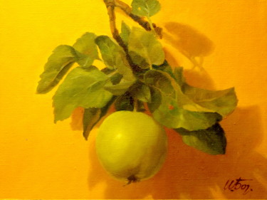 Картина под названием "Ветка яблони." - Irina Bogdanova, Подлинное произведение искусства, Масло