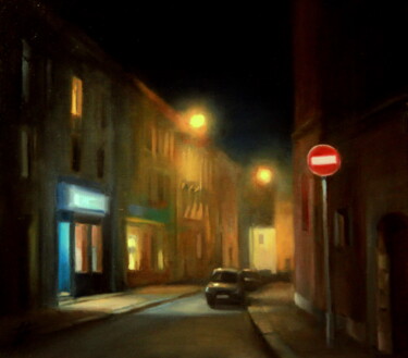 「Ночь, улица, фонарь…」というタイトルの絵画 Irina Bogdanovaによって, オリジナルのアートワーク, オイル ウッドストレッチャーフレームにマウント