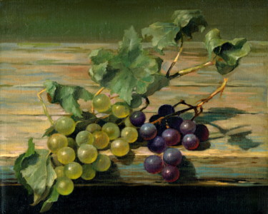 Painting titled "Ветви винограда" by Irina Bogdanova, Original Artwork, Oil