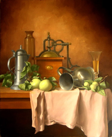 Painting titled "Натюрморт с кофемол…" by Irina Bogdanova, Original Artwork, Oil