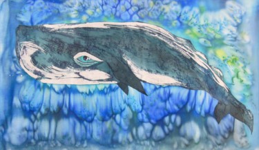 Peinture intitulée "Humpback Whale" par Irina Bogomolova, Œuvre d'art originale, Acrylique