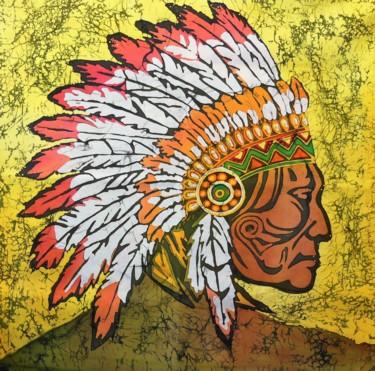 Painting titled "Red Indian" by Irina Bogomolova, Original Artwork, Acrylic