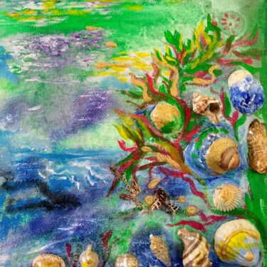 Картина под названием "Морские игрушки" - Irina Bublik, Подлинное произведение искусства, Коллажи