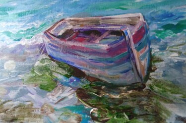 Картина под названием "Стара лодка" - Irina Bublik, Подлинное произведение искусства, Акрил