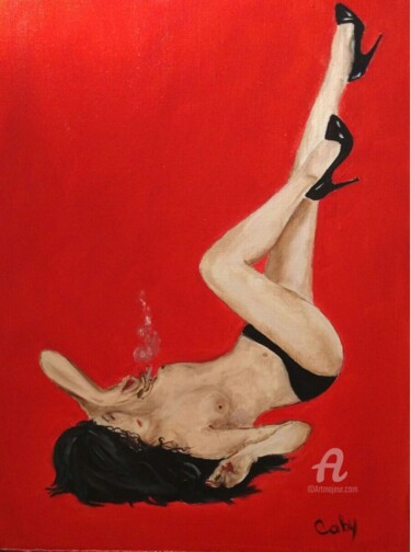Pintura titulada "Chambre rouge. Prov…" por Irina Caby (Bonbon.mme), Obra de arte original, Oleo