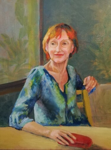 Malarstwo zatytułowany „Françoise” autorstwa Irina Cavat, Oryginalna praca, Olej Zamontowany na Drewniana rama noszy