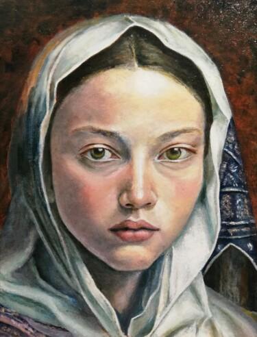 Картина под названием "Elena" - Irina Cavat, Подлинное произведение искусства, Масло Установлен на картон