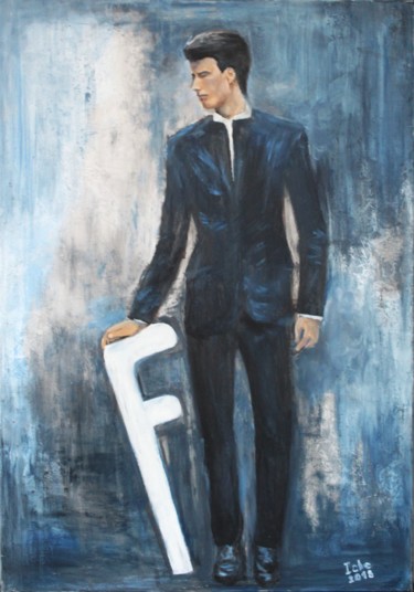 Painting titled ""Standby-2"" by Irina Chernobay, Original Artwork, Oil Mounted on Wood Stretcher frame
