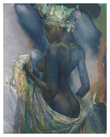 제목이 "“Beauté noire 2”"인 미술작품 Irina Condé로, 원작, 아크릴 나무 들것 프레임에 장착됨