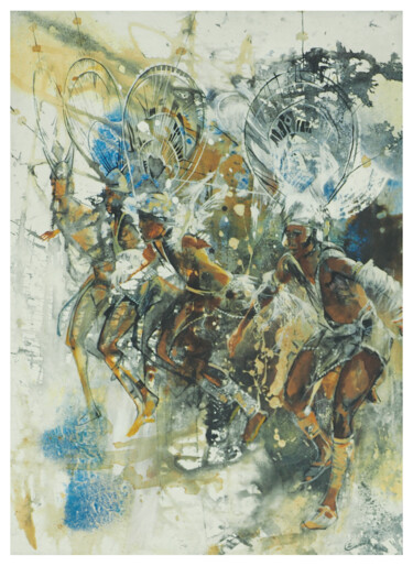 Pittura intitolato "“Danse à l’unisson”" da Irina Condé, Opera d'arte originale, Acrilico Montato su Telaio per barella in l…
