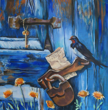 Картина под названием "The forgotten Letter" - Irina Danilova, Подлинное произведение искусства, Масло Установлен на Деревян…