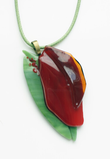 Design titled "Pendant "Red petals…" by Irina Dotter, Original Artwork, Accessories