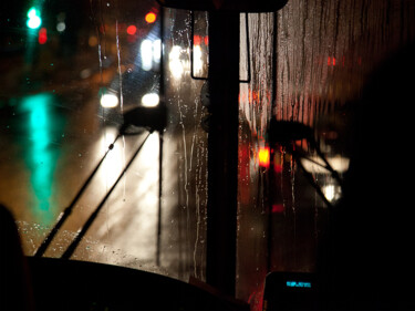 Photography titled "Pluie nocturne. Rou…" by Irina Dotter, Original Artwork, Digital Photography