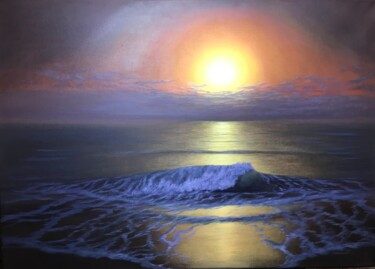 Peinture intitulée "Golden sunset" par Irina Gauss, Œuvre d'art originale, Huile