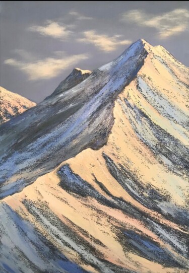 Painting titled "Berge" by Irina Gauss, Original Artwork, Oil