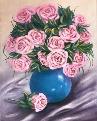 Painting titled "Rosen" by Irina Gauss, Original Artwork, Oil