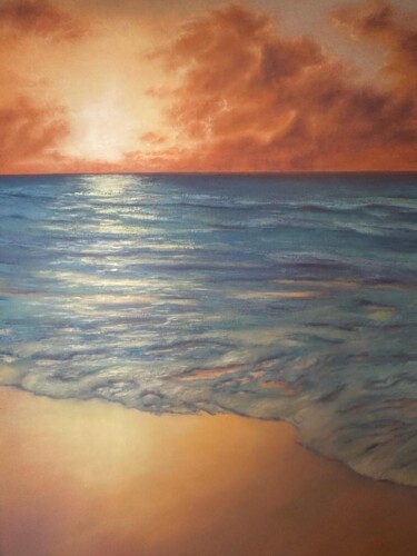 Painting titled "Sonnenuntergang" by Irina Gauss, Original Artwork, Oil