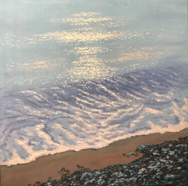 Malerei mit dem Titel "Perlen See" von Irina Gauss, Original-Kunstwerk, Öl