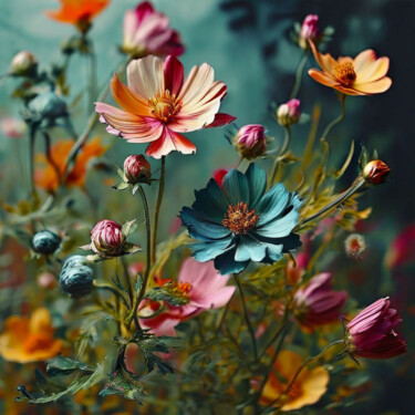 Цифровое искусство под названием "Flowers/3" - Irina Gauss, Подлинное произведение искусства, Изображение, сгенерированное ИИ