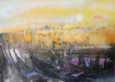 Malerei mit dem Titel "Вечер в Венеции" von Irina Gerhardt, Original-Kunstwerk, Acryl
