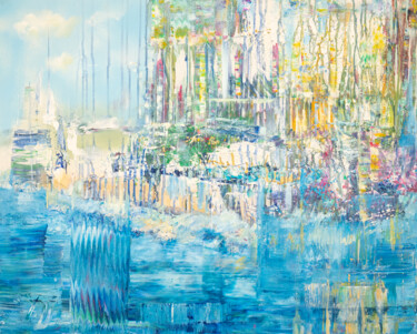 Картина под названием "Город на воде" - Irina Gerhardt, Подлинное произведение искусства, Акрил