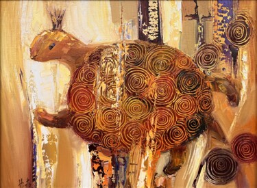 Malerei mit dem Titel "Поиск" von Irina Gints, Original-Kunstwerk, Öl Auf Keilrahmen aus Holz montiert