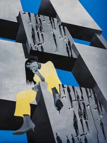 Peinture intitulée "My blue heaven" par Irina Greciuhina, Œuvre d'art originale, Acrylique