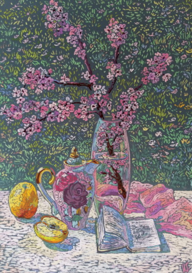 Peinture intitulée "Confettis de printe…" par Irina Grigoriev-Vaschinkina, Œuvre d'art originale, Pastel