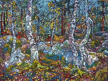 Painting titled "Forêt de Fontainebl…" by Irina Grigoriev-Vaschinkina, Original Artwork, Pastel