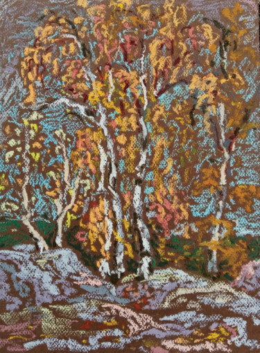 Painting titled "Chant d'automne. Fo…" by Irina Grigoriev-Vaschinkina, Original Artwork, Pastel