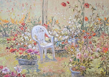 Schilderij getiteld "Tout est Fleuri" door Irina Grigoriev-Vaschinkina, Origineel Kunstwerk, Pastel