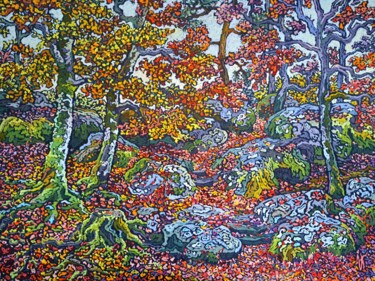 Painting titled "Forêt De Fontainebl…" by Irina Grigoriev-Vaschinkina, Original Artwork, Pastel