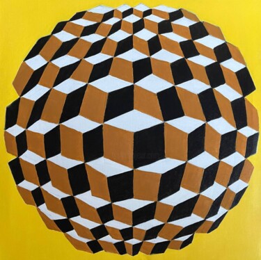 Peinture intitulée "Golf ball" par Irina Gvozdetskaya, Œuvre d'art originale, Acrylique