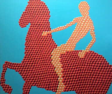 Schilderij getiteld "Red horse" door Irina Gvozdetskaya, Origineel Kunstwerk, Acryl