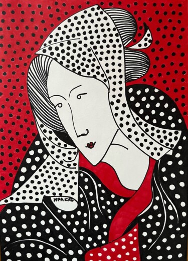 Zeichnungen mit dem Titel "Japanese Woman - Po…" von Irina Gvozdetskaya, Original-Kunstwerk, Marker