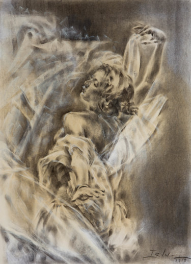 Рисунок под названием "The Dance" - Irina Inozemtseva-Lopes, Подлинное произведение искусства, Древесный уголь
