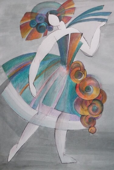 Картина под названием "Танцовщица из серии…" - Ирина Ирабел, Подлинное произведение искусства, Карандаш