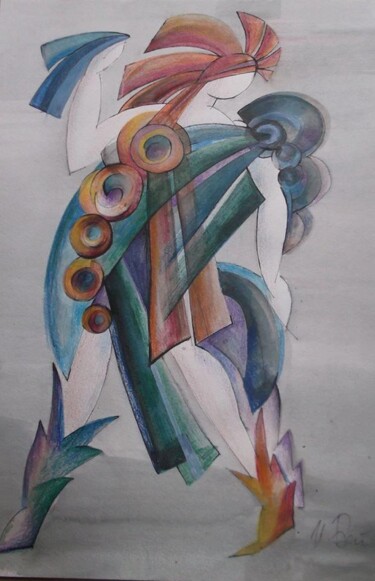 Картина под названием "Гонец из серии Русс…" - Ирина Ирабел, Подлинное произведение искусства, Карандаш