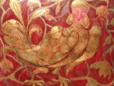 Pittura intitolato "Птица счастья" da Irina Kashirova (Garni Kashirova), Opera d'arte originale, Acrilico