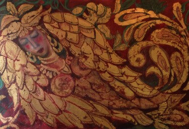 Malerei mit dem Titel "Гамаюн. Птица счаст…" von Irina Kashirova (Garni Kashirova), Original-Kunstwerk, Andere