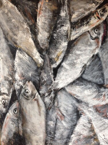 Картина под названием "Рыбы" - Ирина Каширова (Гарни-Каширова), Подлинное произведение искусства, Акрил
