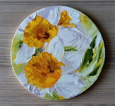 Картина под названием "Daffodils, oil pain…" - Iryna Khmelevska, Подлинное произведение искусства, Масло