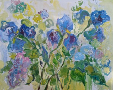 Картина под названием "весняний дощ" - Ірина Кіндрицька, Подлинное произведение искусства, Масло