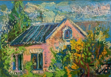 Schilderij getiteld "enchanted house Pai…" door Irina Kindritska, Origineel Kunstwerk, Acryl