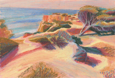 Painting titled "Portugal Landscape" by Irina Kovaleva, Original Artwork, Pastel