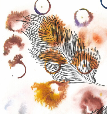 Картина под названием "Puhopero" - Irina Kromm, Подлинное произведение искусства, Цифровая печать Установлен на Деревянная р…