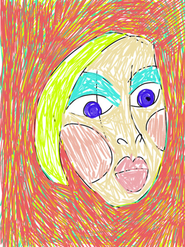 Картина под названием "Мэрилин Монро" - Irina Kromm, Подлинное произведение искусства, Цифровая живопись Установлен на Дерев…