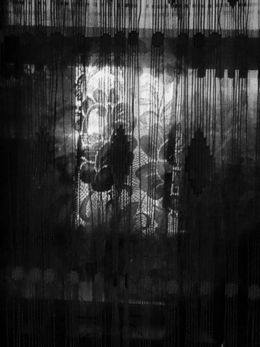 Ζωγραφική με τίτλο "Занавеска" από Irina Kromm, Αυθεντικά έργα τέχνης, Χειρισμένη φωτογραφία Τοποθετήθηκε στο Ξύλινο πάνελ
