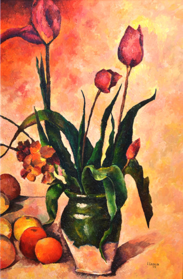 Painting titled "Tulips" by Irina Laskin, Original Artwork